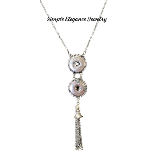 Double Snap Tassel Necklace 20mm - Snap Jewelry