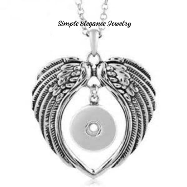 Double Wing Open 18-20mm Snap Charm Pendant-Includes Chain - Snap Jewelry