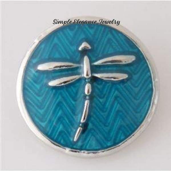 Dragonfly Snap-Metal Enamel- 20mm for Snap Jewelry - Turquoise - Snap Jewelry