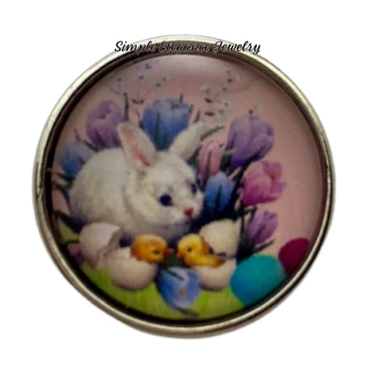 Easter Bunny and Chicks Snap Charm 20mm - Snap Jewelry