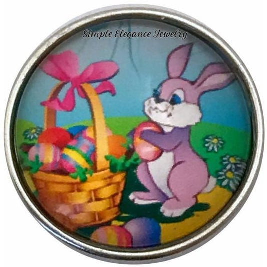 Easter Bunny With Basket Snap Charm 20mm for Snap Jewelry - Snap Jewelry