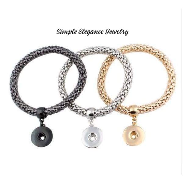 Elastic Metal Stretch Snap Bracelet 18-20mm Snaps or 12mm - Snap Jewelry