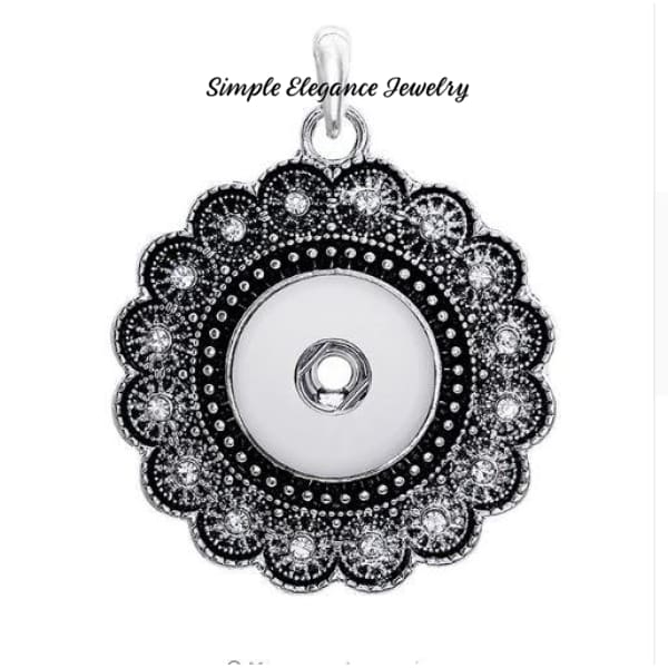 Elegant Rhinestone Snap Necklace 20mm Snaps - Snap Jewelry