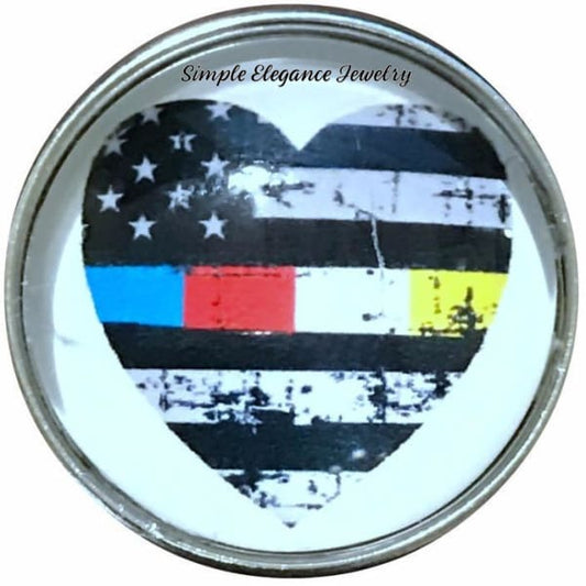 Emergency First Responders Ribbon Snap Charm 20mm - Snap Jewelry