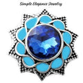 Enamel Metal Starburst Snap 20mm for Snap Jewelry (6 Colors) - Light Blue - Snap Jewelry