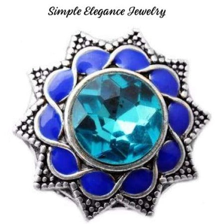 Enamel Metal Starburst Snap 20mm for Snap Jewelry (6 Colors) - Turquoise - Snap Jewelry