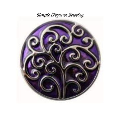 Enamel Tree of Life 18mm Snap - Purple - Snap Jewelry