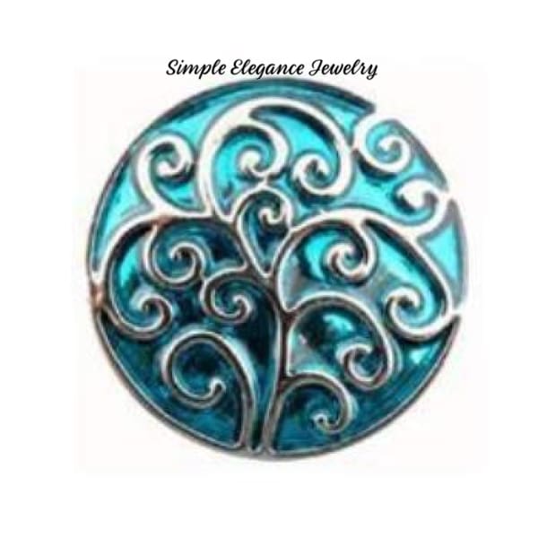Enamel Tree of Life 18mm Snap - Turquoise - Snap Jewelry