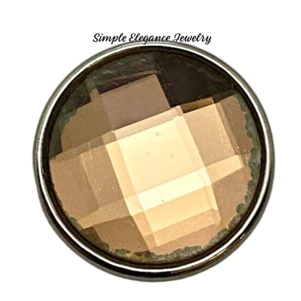 Faceted Acrylic Snap Charm 18mm Assorted Colors - Gold - Snap Jewelry