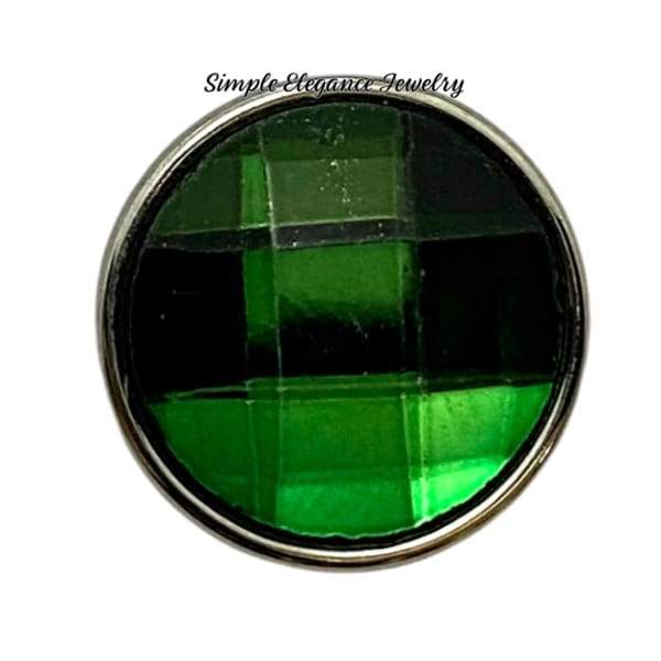 Faceted Acrylic Snap Charm 18mm Assorted Colors - Green - Snap Jewelry