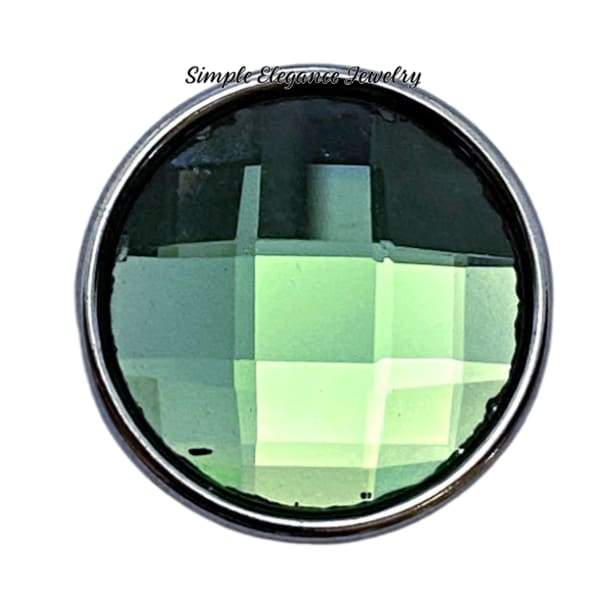 Faceted Acrylic Snap Charm 18mm Assorted Colors - Light Green - Snap Jewelry