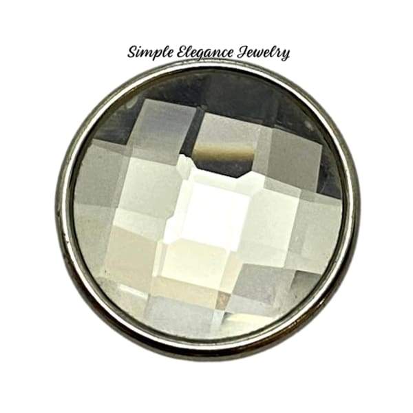 Faceted Acrylic Snap Charm 18mm Assorted Colors - White - Snap Jewelry