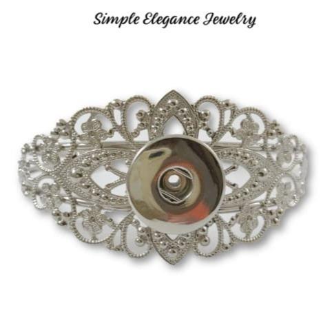 Fancy Filigree Single Snap Bracelet Cuff 18-20mm Snaps - Snap Jewelry