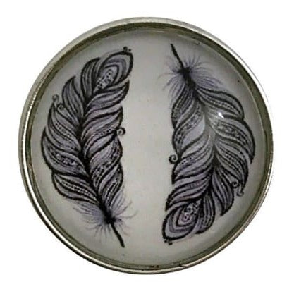 Feather Snap Charm 20mm for Snap Charms - Snap Jewelry
