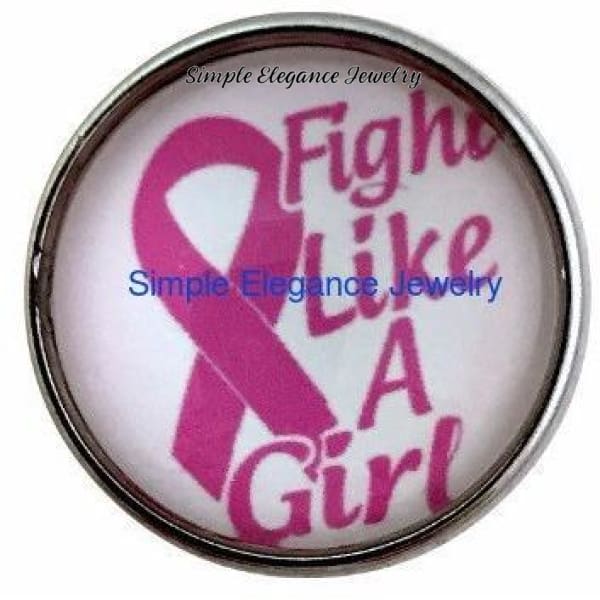 Fight Like A Girl Breast Cancer Snap 20mm - Snap Jewelry