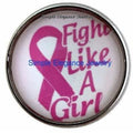 Fight Like A Girl Breast Cancer Snap 20mm - Snap Jewelry