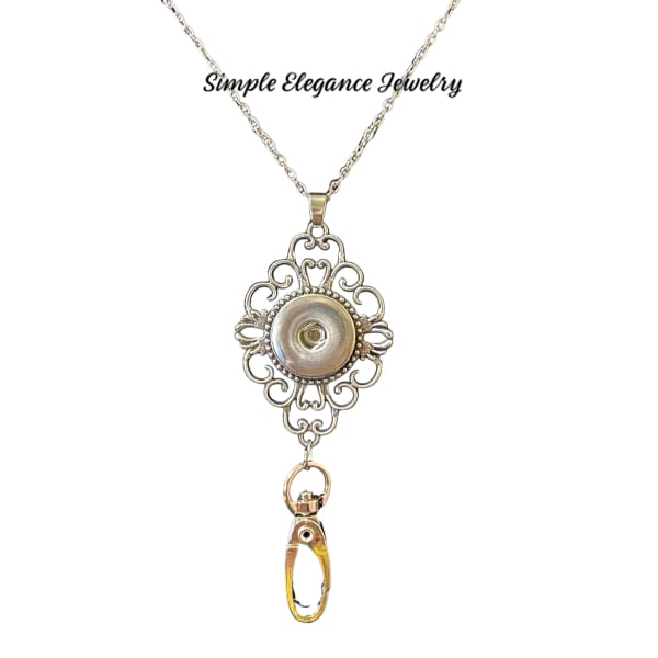 Filigree Badge Clip Holder for 20mm Snap Charm - Snap Jewelry