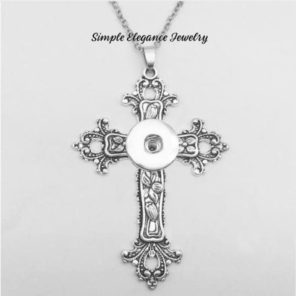 Cross Snap Necklace 18mm-20mm (Includes Chain) - Snap Jewelry