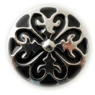 Filigree Metal Snap 18mm for Snap Jewelry - Black - Snap Jewelry