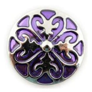 Filigree Metal Snap 18mm for Snap Jewelry - Dark Purple - Snap Jewelry