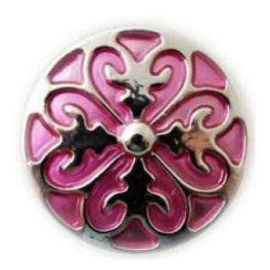 Filigree Metal Snap 18mm for Snap Jewelry - Pink - Snap Jewelry