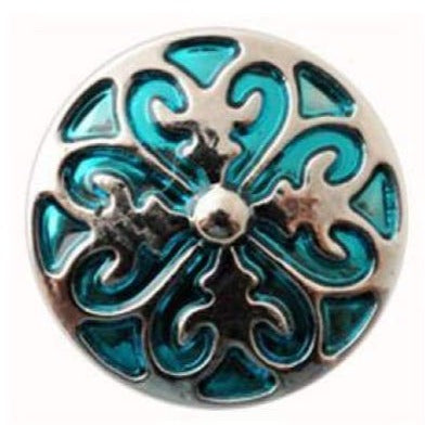 Filigree Metal Snap 18mm for Snap Jewelry - Turquoise - Snap Jewelry