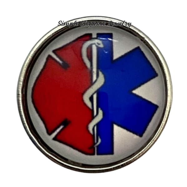 Fire and Police Rescue Snap Charm 20mm - Snap Jewelry