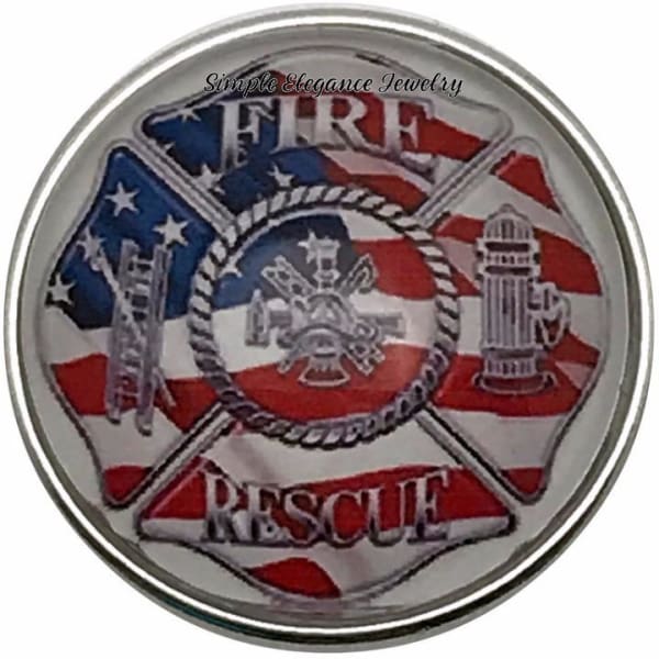 Fire and Rescue Snap Charm 20mm for Snap Charm Jewelry - Snap Jewelry