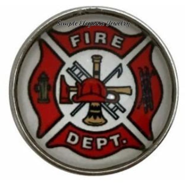 Fire Department Snap Charm 20mm for Snap Jewelry - Snap Jewelry