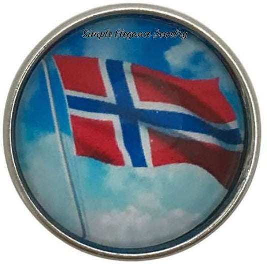 Flag of Norway Snap Charm 20mm for Snap Jewelry - Snap Jewelry