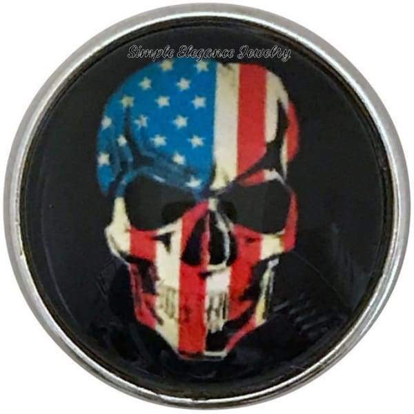 Flag Skull Snap Charm 20mm for Snap Jewelry - Snap Jewelry