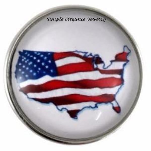 Flag-United States Map Snap 20mm for Snap Jewelry - Snap Jewelry