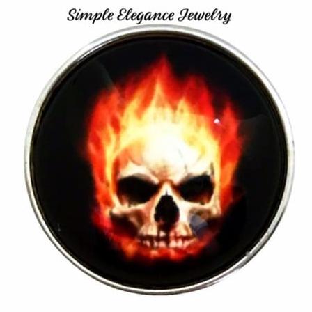 Flaming Skull Snaps 20mm for Snap Jewelry - Snap Jewelry