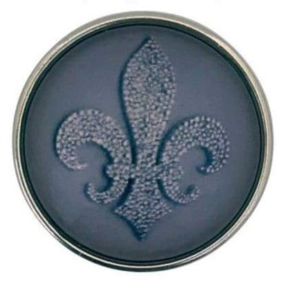 Fleur-de-lis Blue Snap 20mm - Snap Jewelry