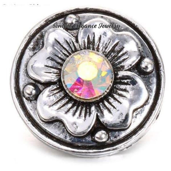 Flower Birthstone Charm 20mm for Snap Jewelry - Irridescent - Snap Jewelry