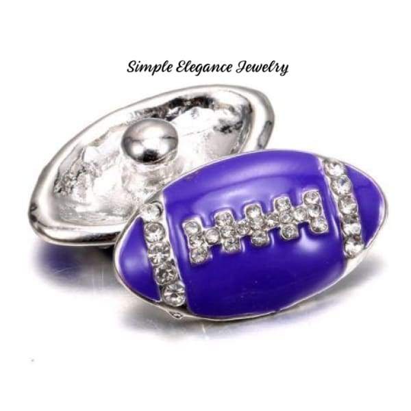 Football Bling Snap 20mm-Snap Charm Jewelry - Purple - Snap Jewelry