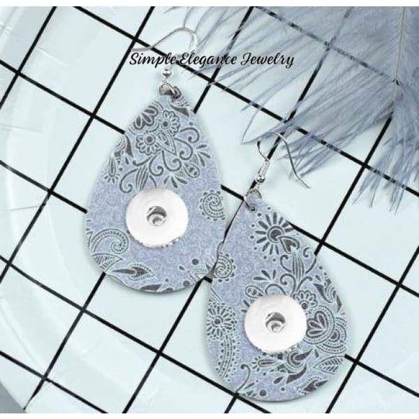 Sparkle Dangle Snap Earring 20mm Snaps - White - Snap Jewelry