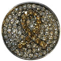 Light Tan Cancer Ribbon Bling Snap 20mm - Snap Jewelry