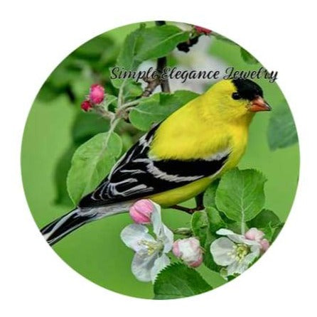 Gold Finch Snap Charm 20mm or 12mm MINI - 20mm Snap - Snap Jewelry