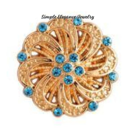 Gold Snaps-Rhinestone 20mm-Simple Elegance Jewelry - Turquoise - Snap Jewelry
