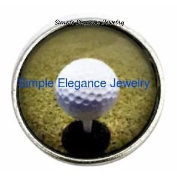Golf Ball on Tee 20mm Snap for Snap Charm Jewelry - Snap Jewelry