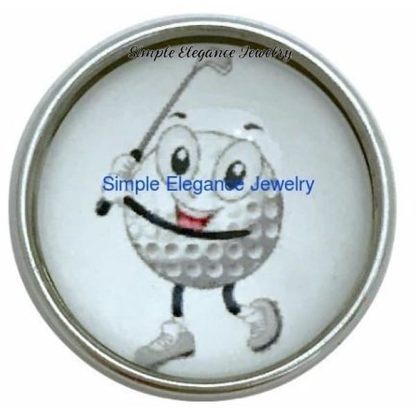 Golf Ball Putter Snap Charm 20mm - Snap Jewelry