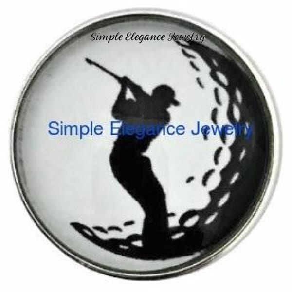 Golfer 20mm Snap for Snap Charm Jewelry - Snap Jewelry