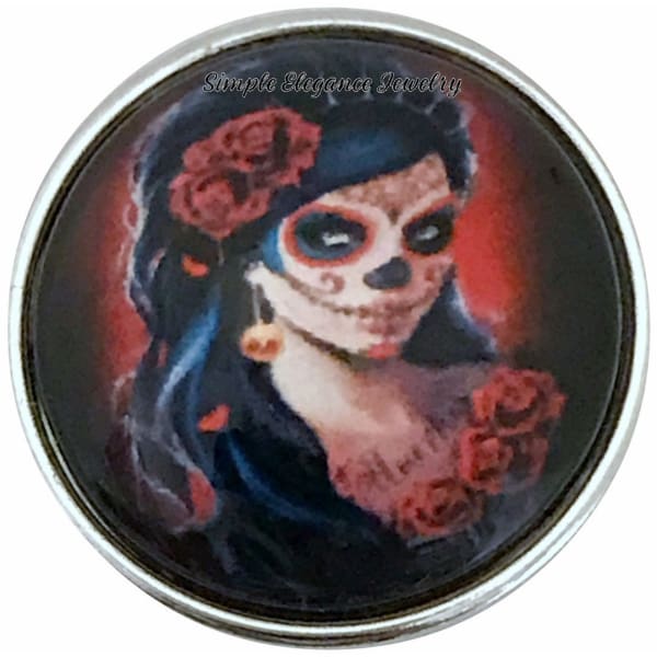 Gothic Skull Girl Snap 20mm for Snap Charm Jewelry - Snap Jewelry