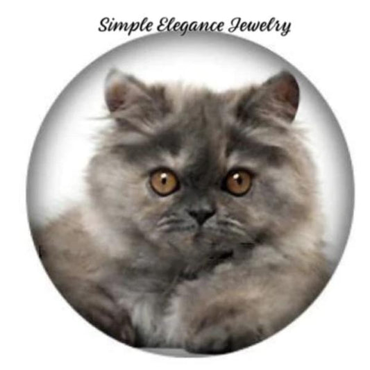 Gray Cat Snap 18mm - Snap Jewelry