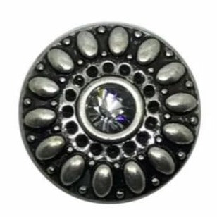 Gray Metal Rhinestone Snap 18mm for Snap Charm Jewelry - Snap Jewelry