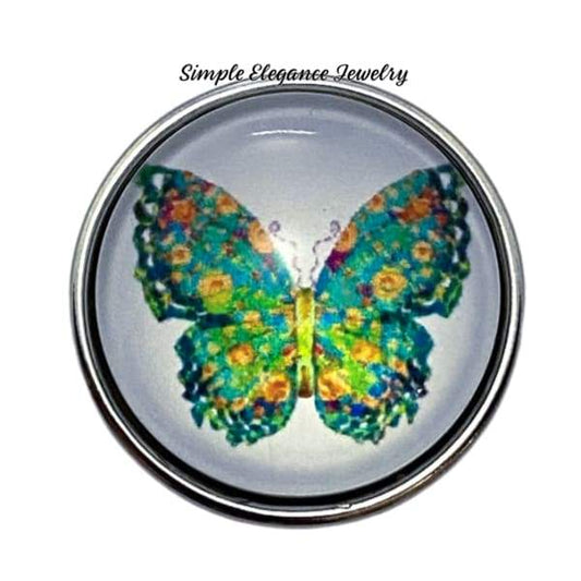 Green Butterfly Snap Charm 20mm - Snap Jewelry