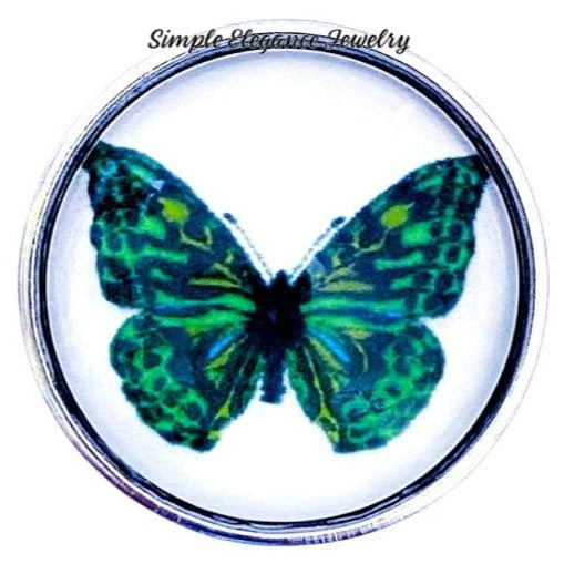 Green Butterfly Snap Charm - Snap Jewelry