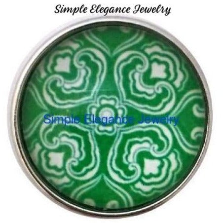 Green Heart Snap Charm 20mm for Snap Jewelry - Snap Jewelry