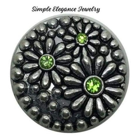 Green Metal Daisy Snap 18mm - Snap Jewelry